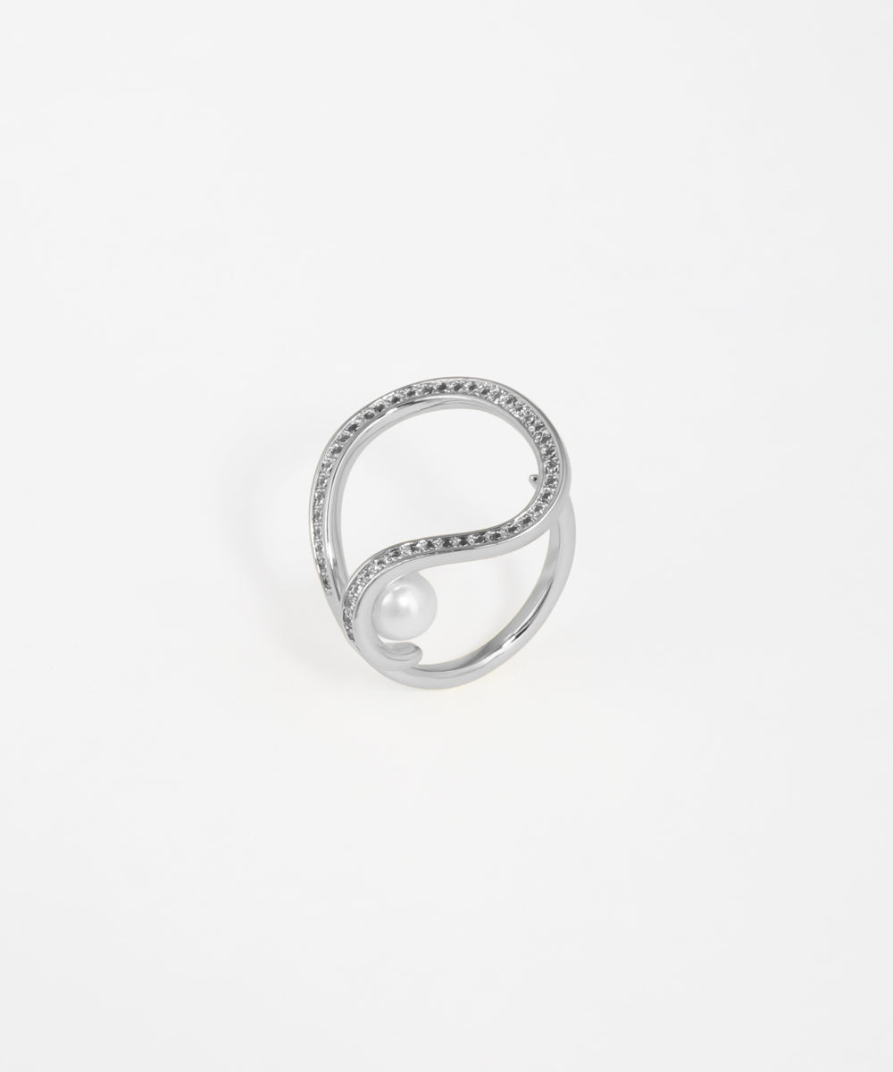 Pearl Loop Statement Ring | Stylika