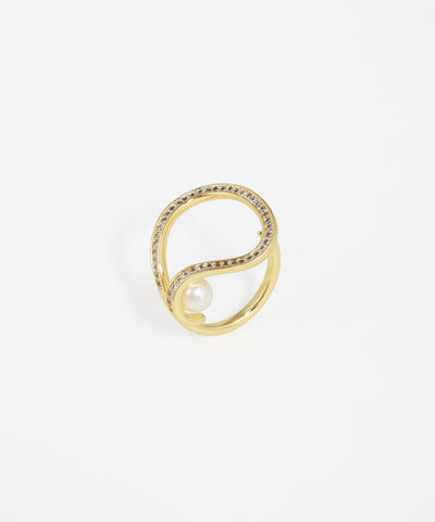 Pearl Loop Statement Ring | Stylika