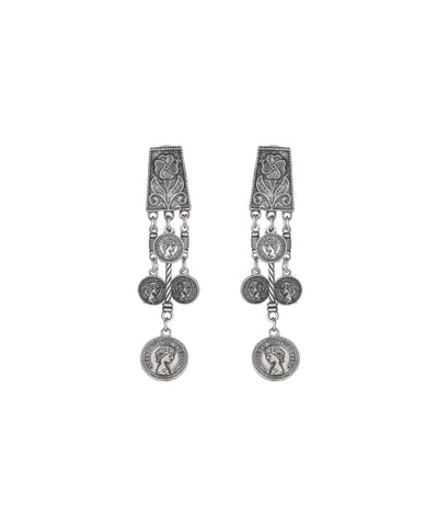 Scroll Panel Coin Necklace Set | Stylika