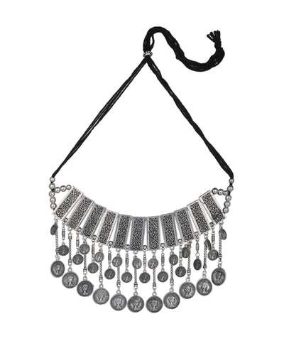 Scroll Panel Coin Necklace Set | Stylika