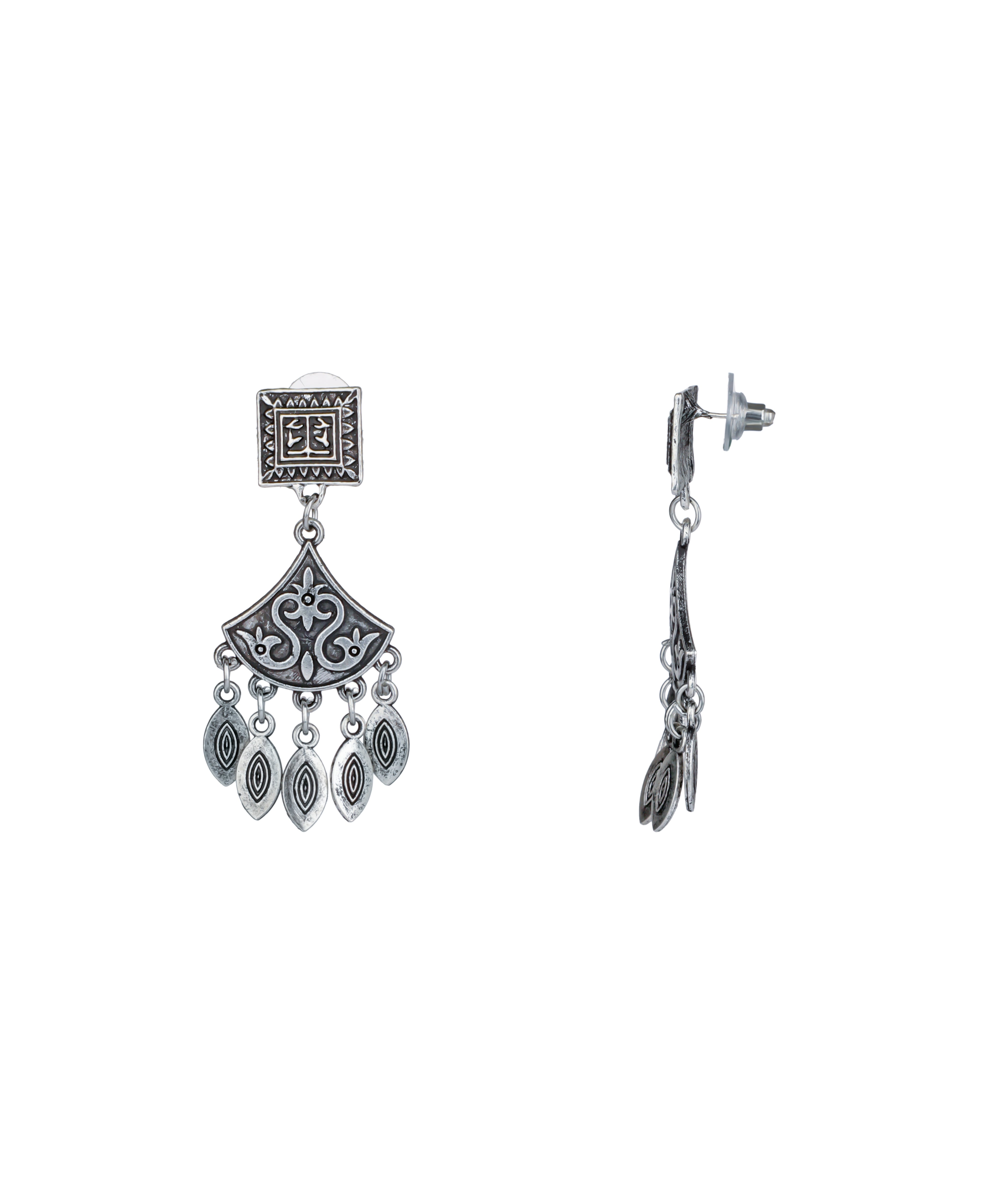 Cascade Fan Oxidised Necklace Set | Stylika