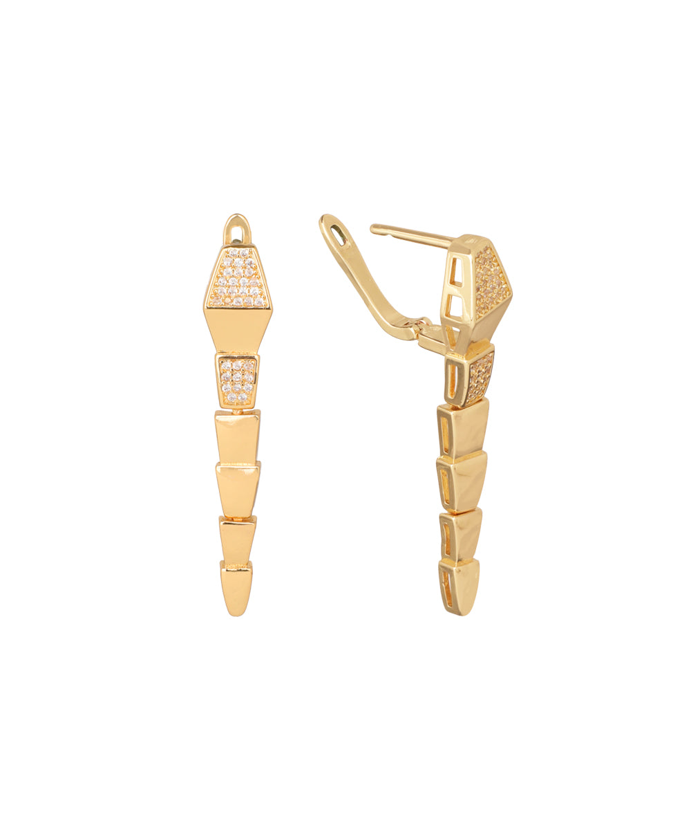 Segmented Geometric Drop Earrings | Stylika