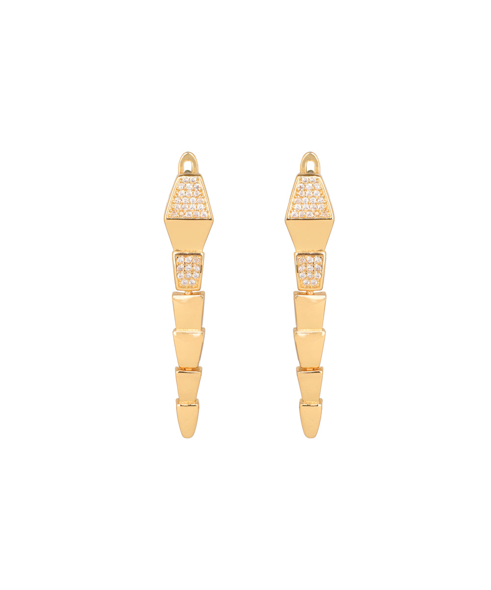Segmented Geometric Drop Earrings | Stylika