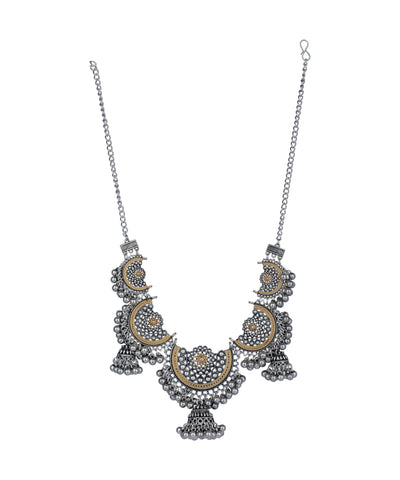 Celestial Arc Oxidised Necklace Set | Stylika