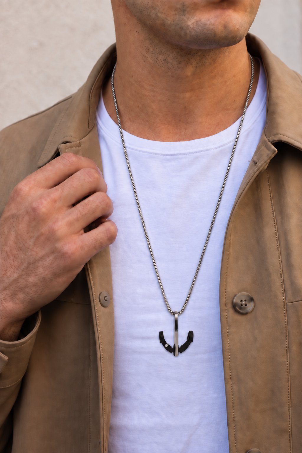 Split Anchor Pendant Necklace | Stylika