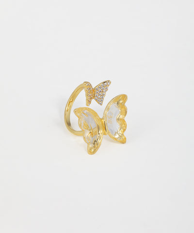 Double Butterfly Open Design Ring | Stylika