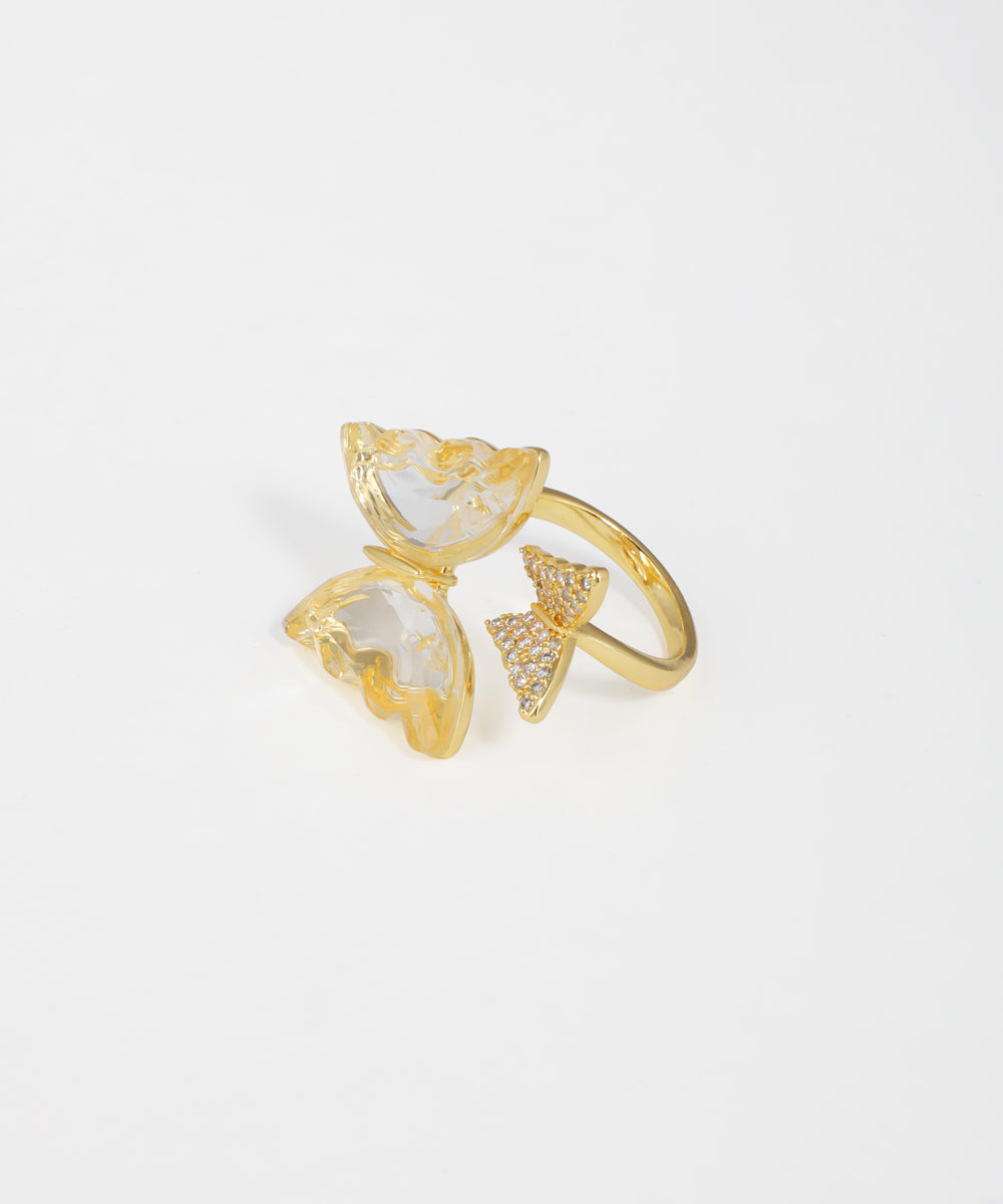 Double Butterfly Open Design Ring | Stylika