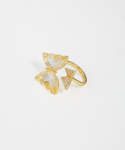 Double Butterfly Open Design Ring | Stylika
