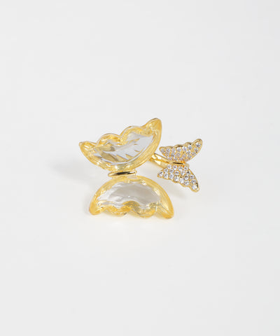 Double Butterfly Open Design Ring | Stylika