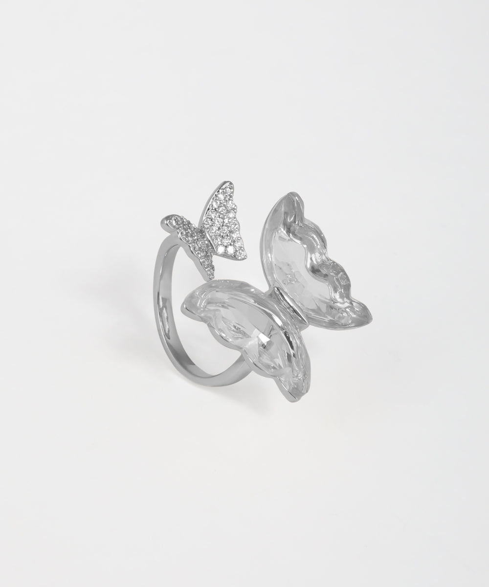 Double Butterfly Open Design Ring | Stylika