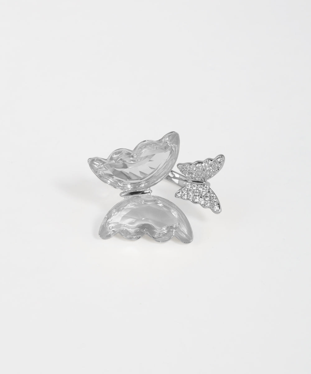 Double Butterfly Open Design Ring | Stylika