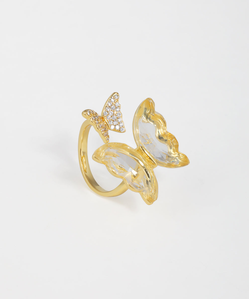 Double Butterfly Open Design Ring | Stylika
