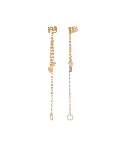 Heart & Clover Charm Ear Cuff Chains for AirPods | Stylika