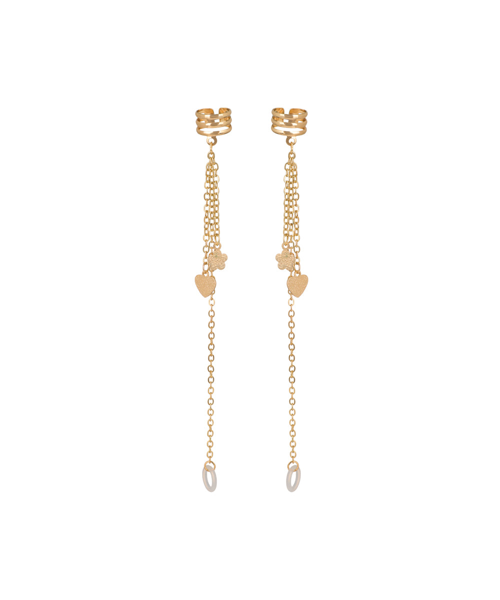Heart & Clover Charm Ear Cuff Chains for AirPods | Stylika