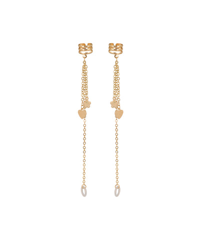 Heart & Clover Charm Ear Cuff Chains for AirPods | Stylika