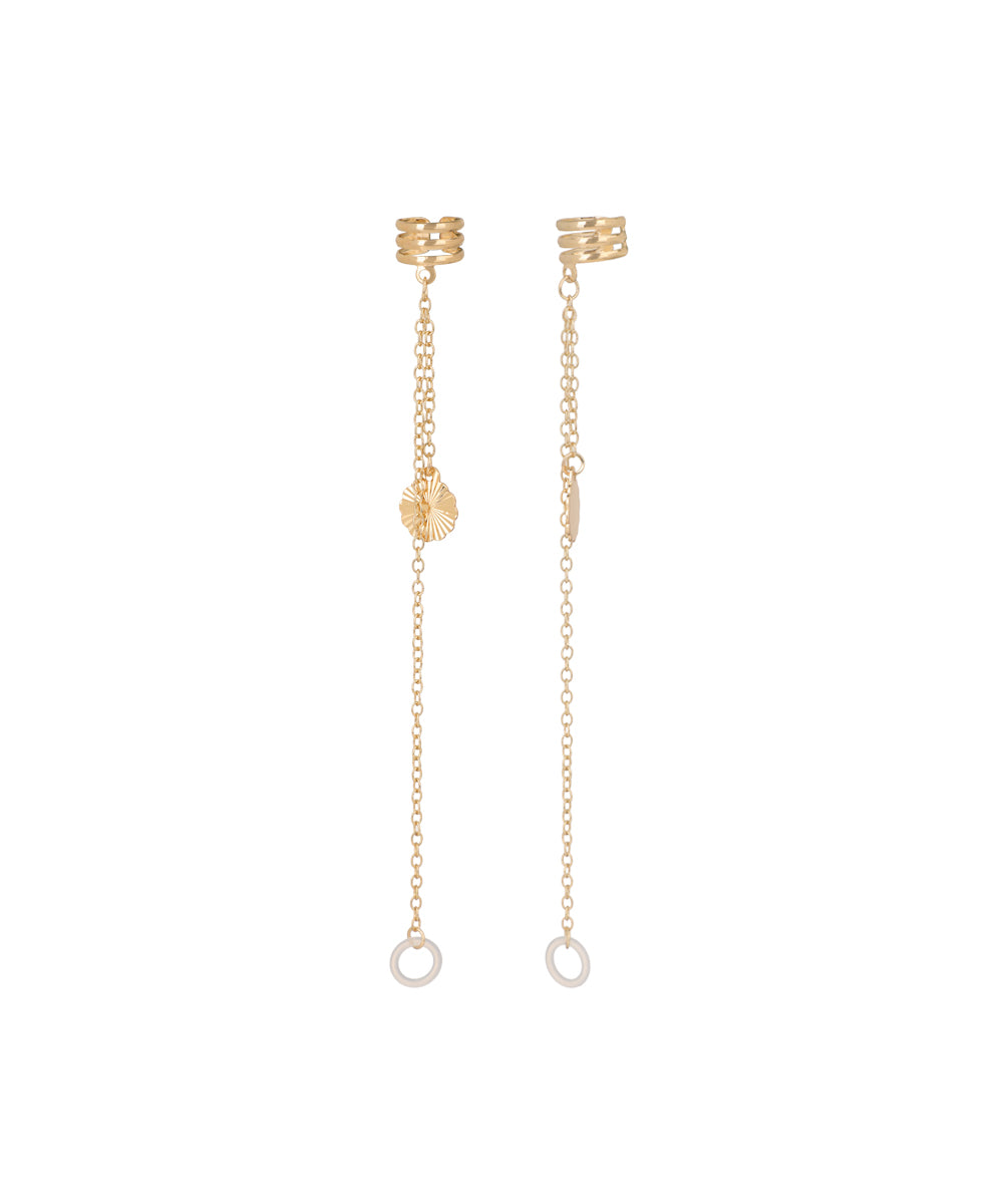 Fluted Disc Charm Ear Cuff Chains for AirPods | Stylika