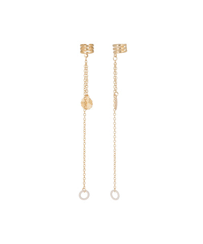 Fluted Disc Charm Ear Cuff Chains for AirPods | Stylika
