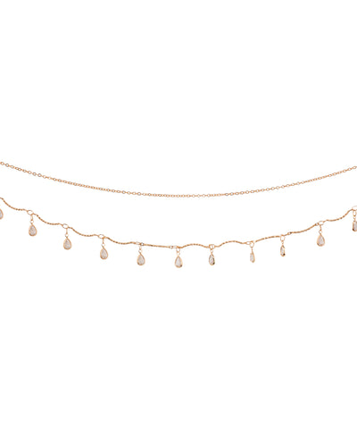 Two-Tiered Dainty Drop Accent Waist Chain | Stylika