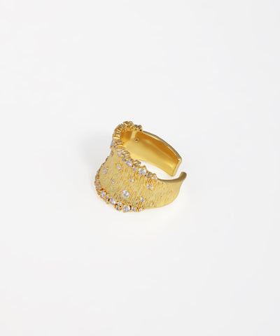 Textured Wide Band Open Ring | Stylika