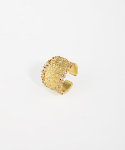 Textured Wide Band Open Ring | Stylika