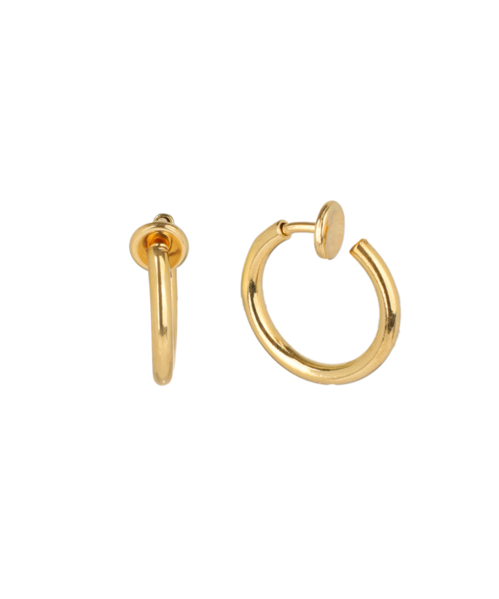 Minimalist Hoop Earrings with Circular Detail | Stylika