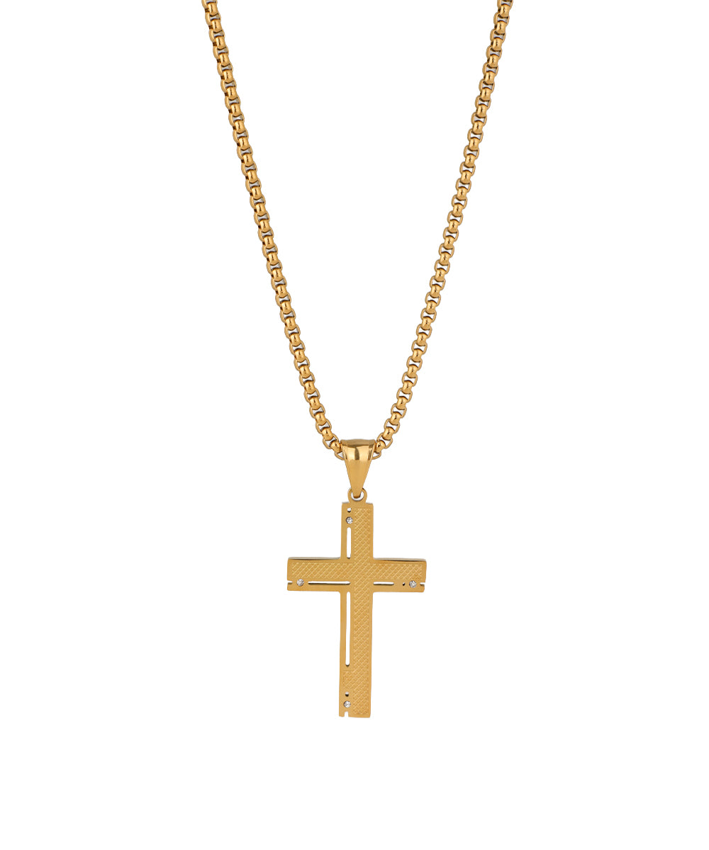 Studded Cross Pendant Necklace | Stylika