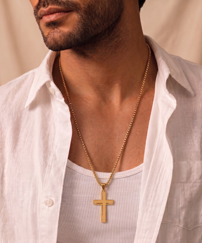 Studded Cross Pendant Necklace | Stylika