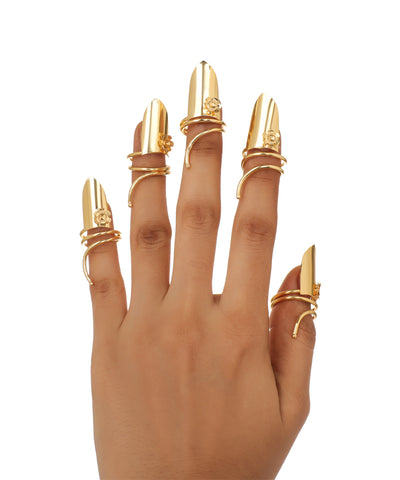 Contemporary Spiral Floral Nail Crowns Set (Set of 5) | STYLIKA