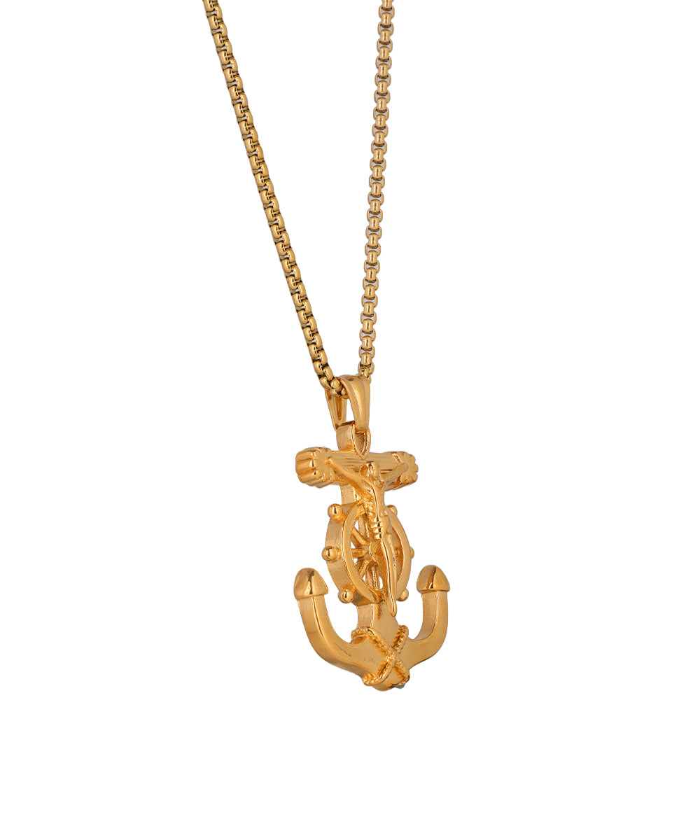 Nautical Anchor Wheel Pendant Necklace | Stylika