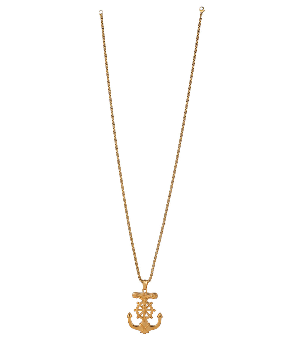 Nautical Anchor Wheel Pendant Necklace | Stylika