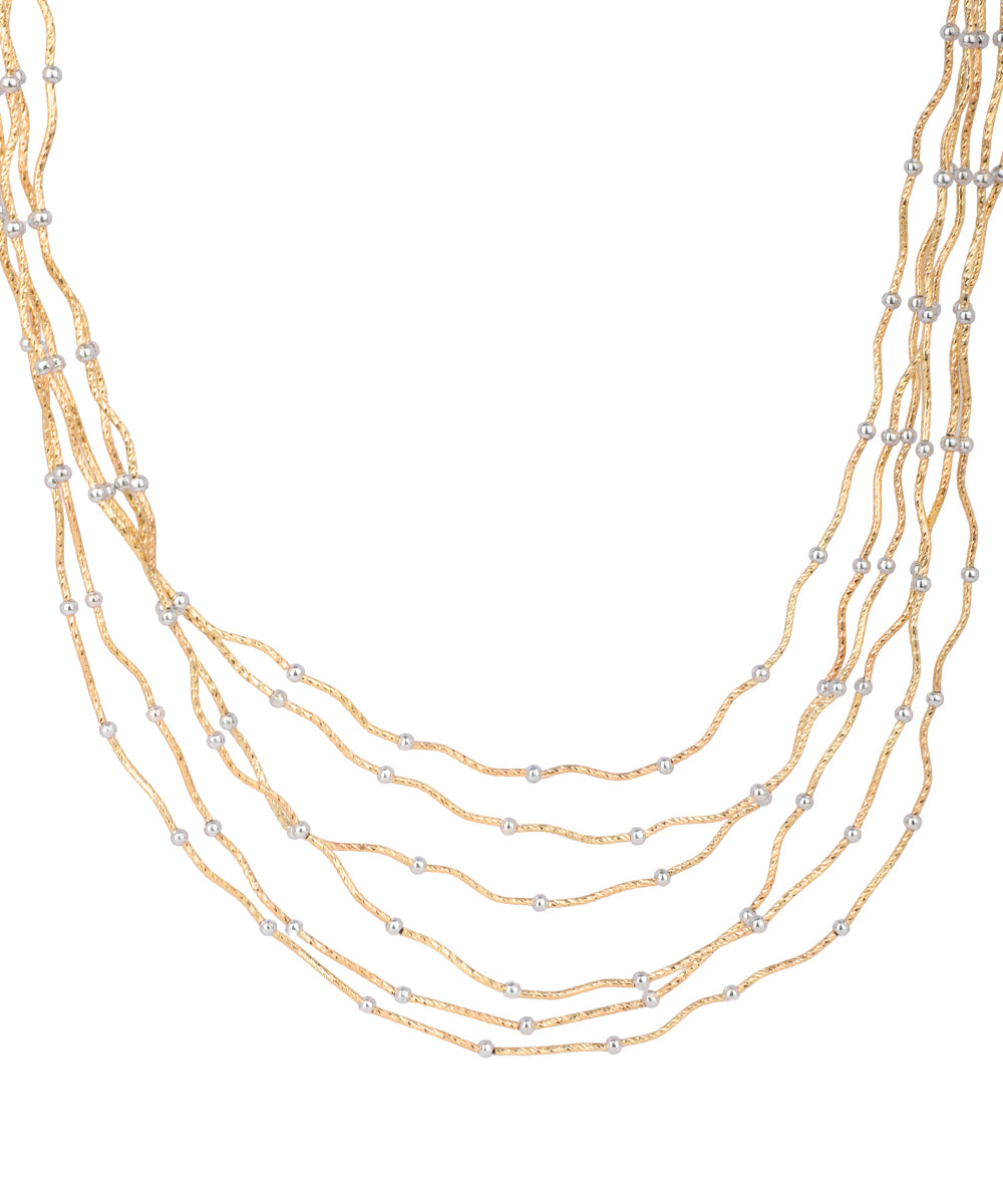 Multi-Strand Textured Bead Layered Necklace | Stylika