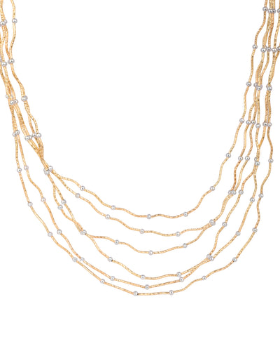Multi-Strand Textured Bead Layered Necklace | Stylika