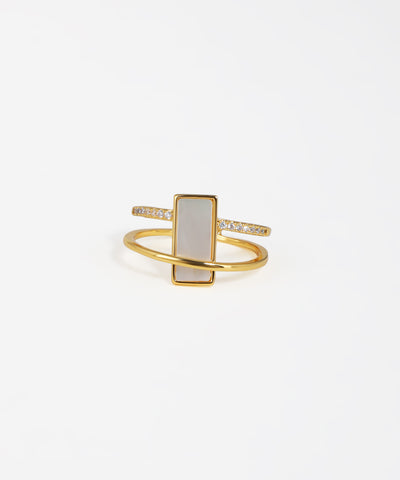 Double Bar Geometric Open Ring | Stylika