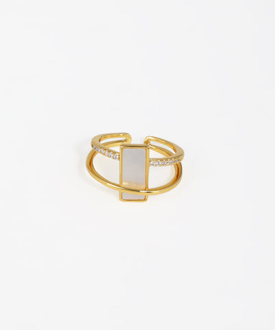 Double Bar Geometric Open Ring | Stylika