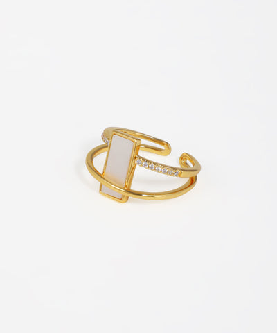 Double Bar Geometric Open Ring | Stylika