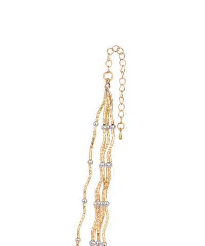Multi-Strand Textured Bead Layered Necklace | Stylika