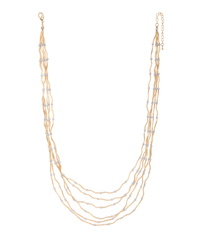Multi-Strand Textured Bead Layered Necklace | Stylika