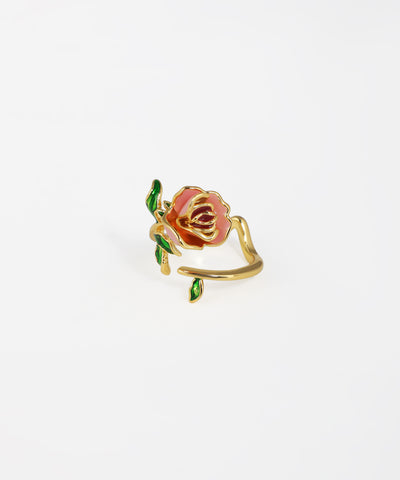 Enamel Rose Open Ring | Stylika