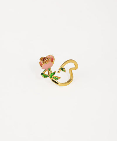 Enamel Rose Open Ring | Stylika