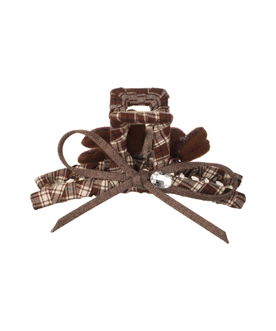 Pudding Plaid Teddy Claw Clip | Stylika