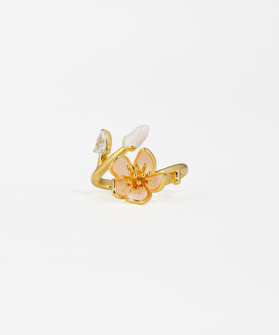 Enamel Blossom Bud Open Ring | Stylika