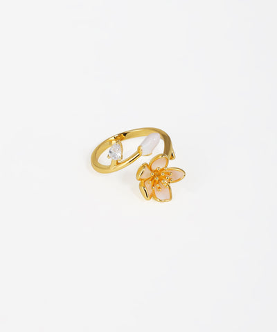 Enamel Blossom Bud Open Ring | Stylika