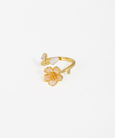 Enamel Blossom Bud Open Ring | Stylika