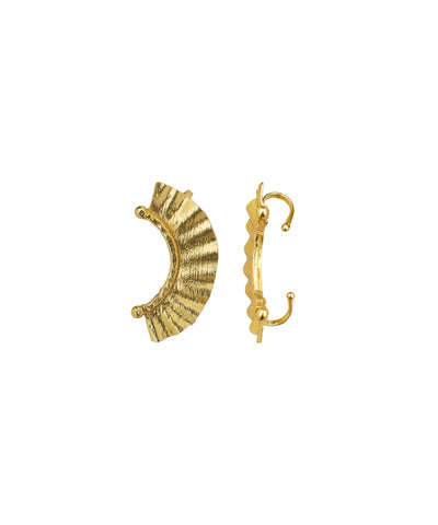 Textured Semi-Circle Fan Stud Earrings | Stylika