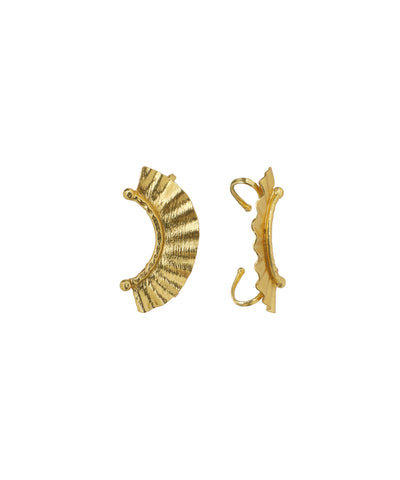 Textured Semi-Circle Fan Stud Earrings | Stylika