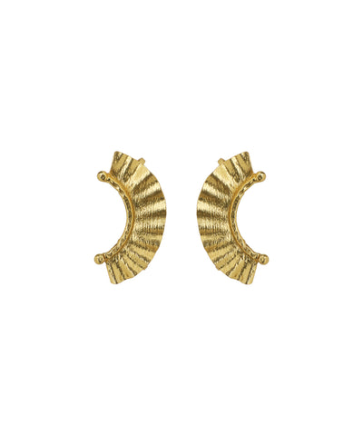 Textured Semi-Circle Fan Stud Earrings | Stylika