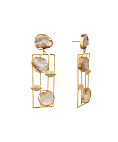 Abstract Rectangular Frame Drop Earrings | Stylika