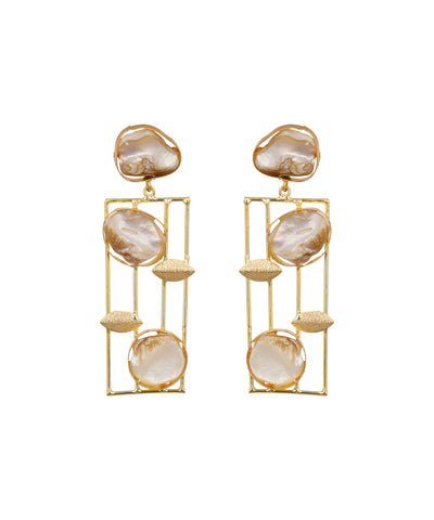 Abstract Rectangular Frame Drop Earrings | Stylika