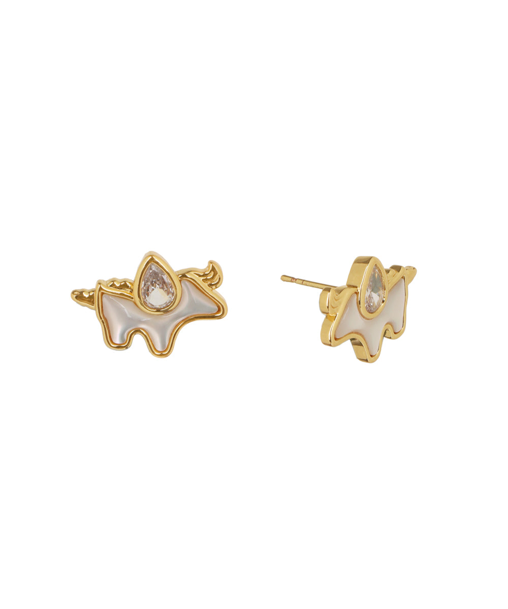 Unicorn Motif Stud Earrings with Crystal Detail | Stylika