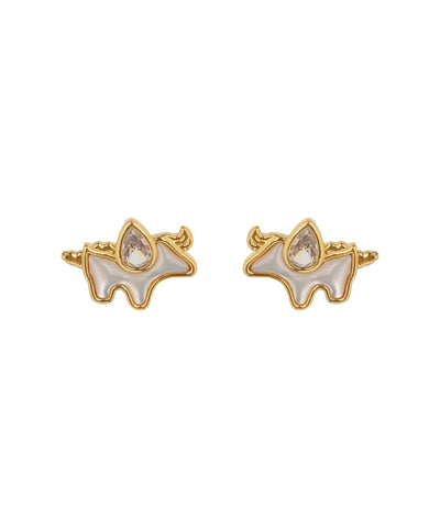 Unicorn Motif Stud Earrings with Crystal Detail | Stylika